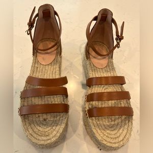 J.Crew leather gladiator espadrille sandals